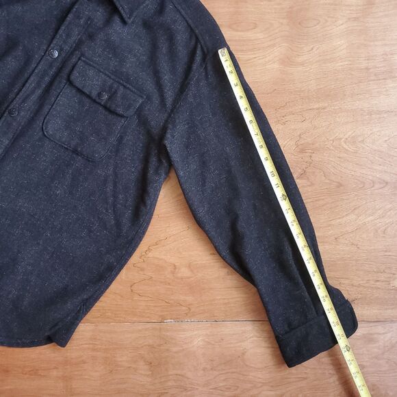 Banana Republic Cabinwear Shacket Mens L Wool Blend Workwear Jacket Gray FLAW - Picture 14 of 15